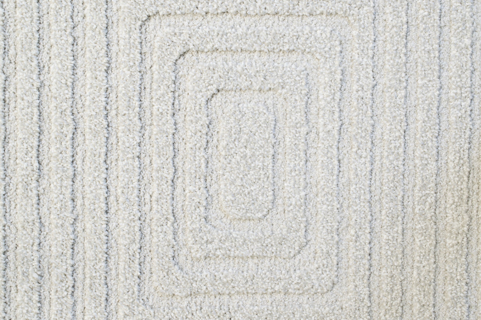 Quin Modern Ivory Geometric High-Low Rug