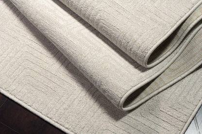Quin Modern Ivory Geometric High-Low Rug