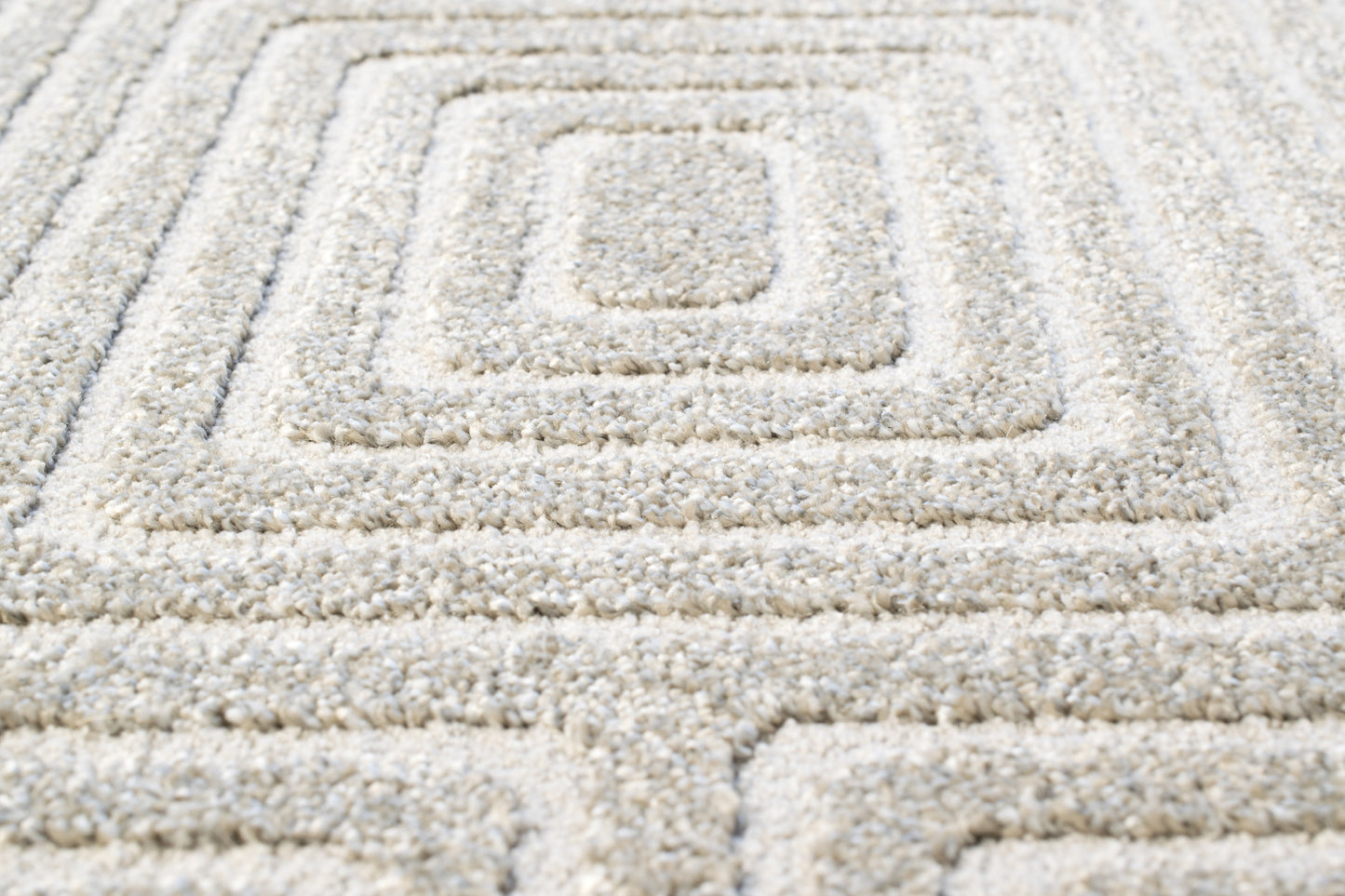 Quin Modern Grey Geometric High-Low Rug
