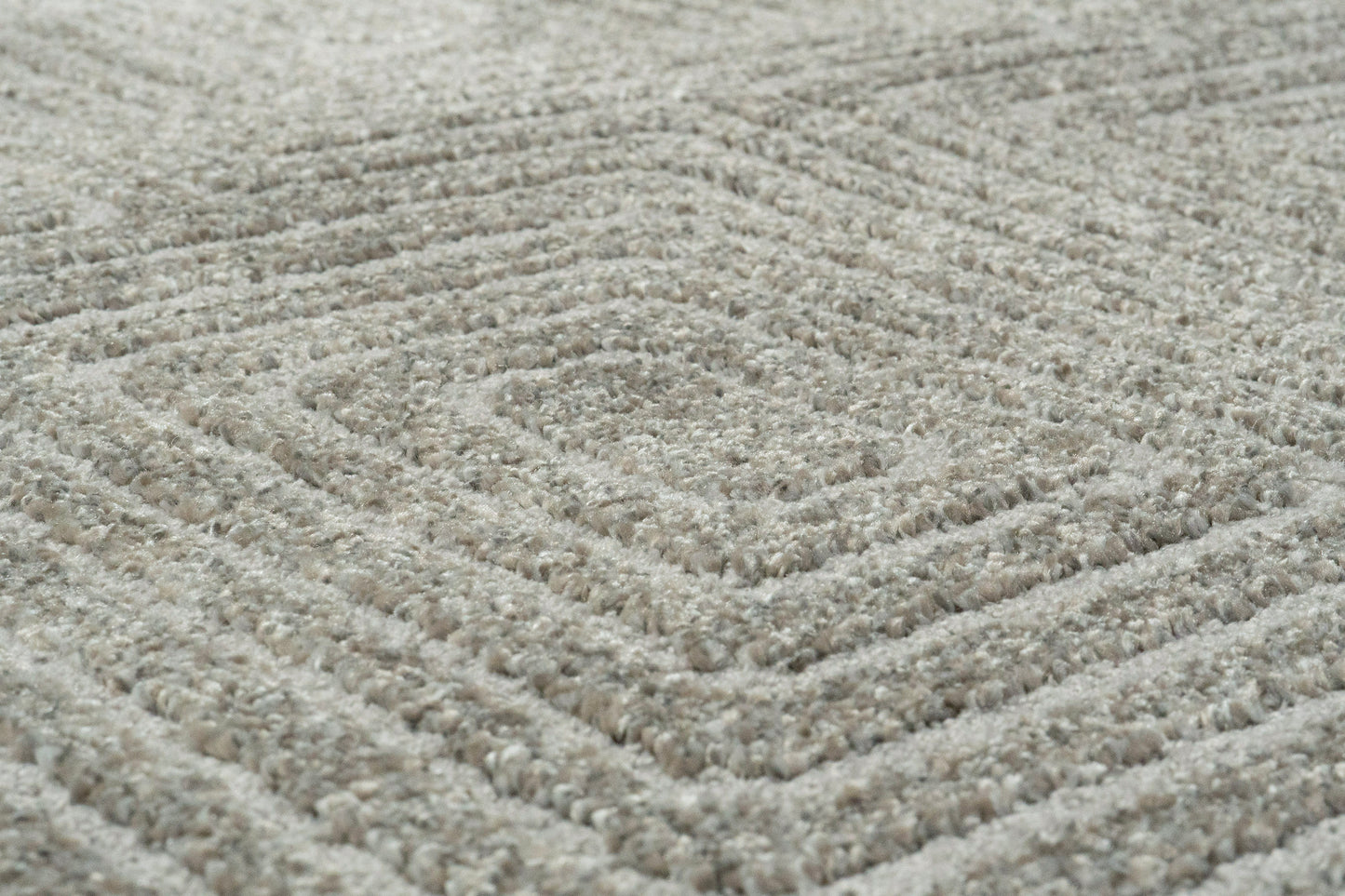 Quin Modern Grey Geometric High-Low Rug