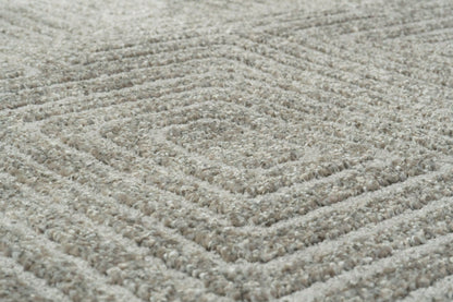 Quin Modern Grey Geometric High-Low Rug