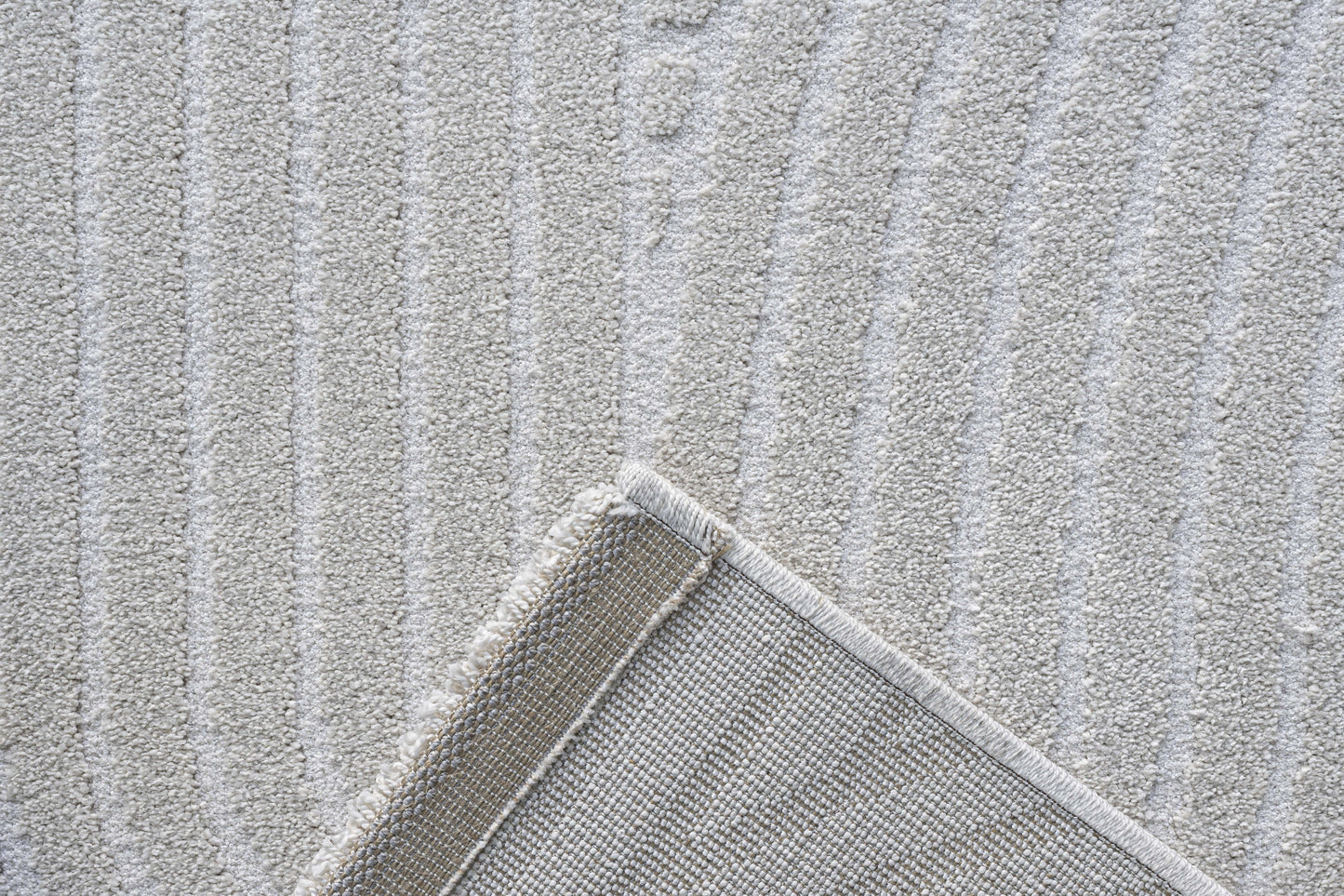 Quin Modern Ivory Geometric High-Low Rug