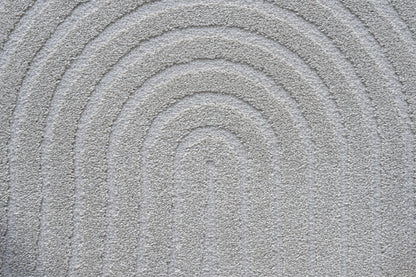 Quin Modern Ivory Geometric High-Low Rug