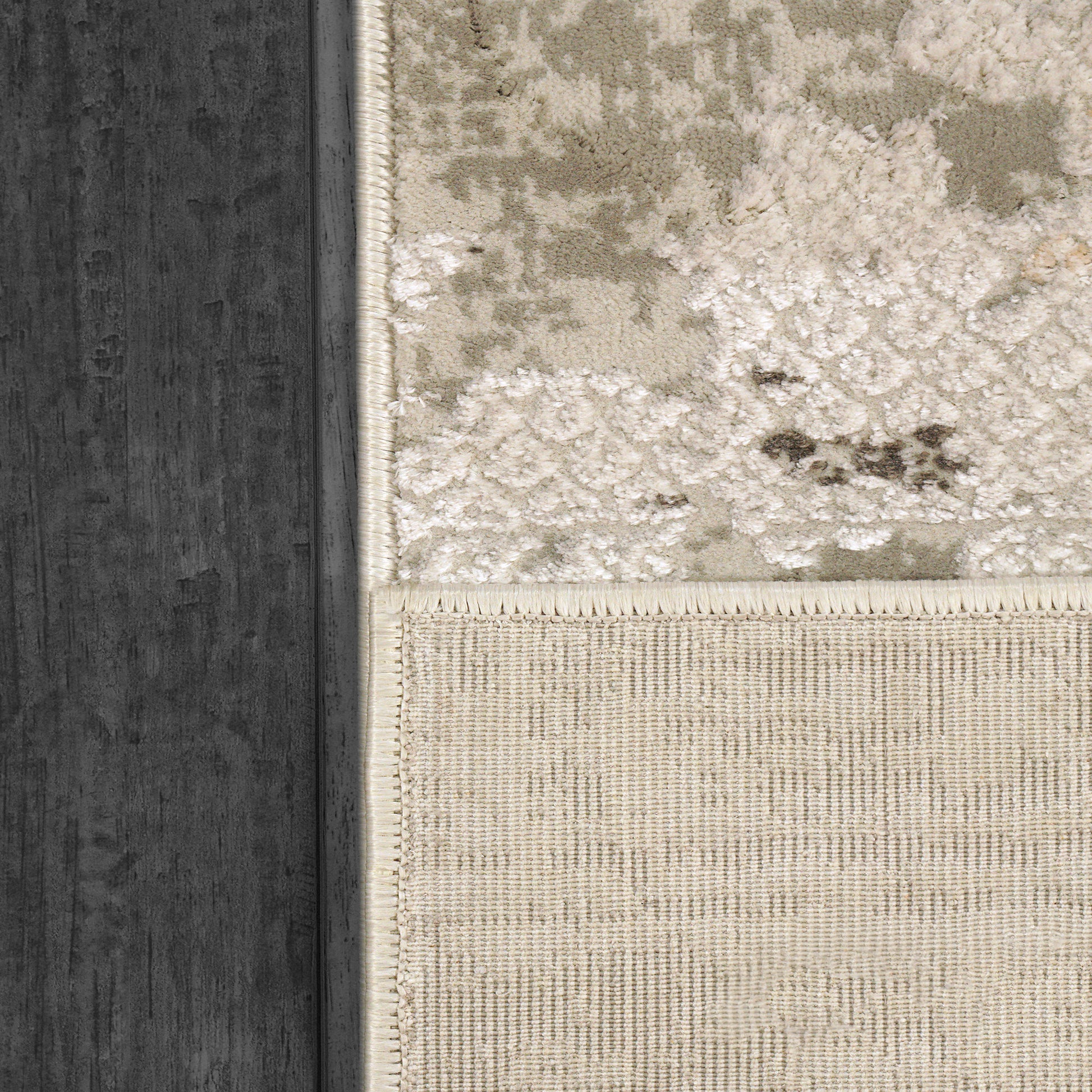 Renaissance Modern Ivory/Grey Abstract Medium Pile Rug