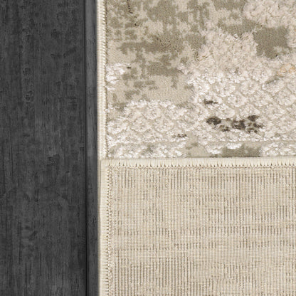 Renaissance Modern Ivory/Grey Abstract Medium Pile Rug