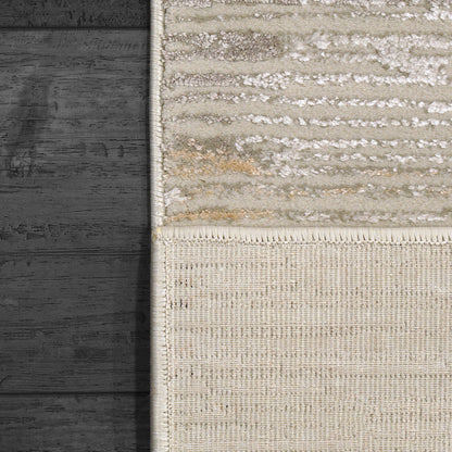 Renaissance Modern Ivory/Grey Abstract Medium Pile Rug