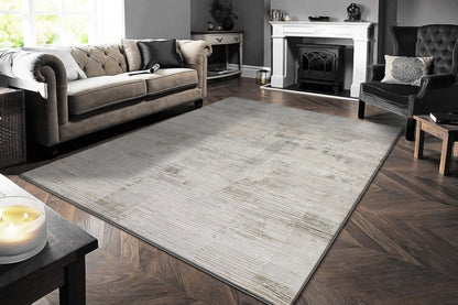 Renaissance Modern Ivory/Grey Abstract Medium Pile Rug