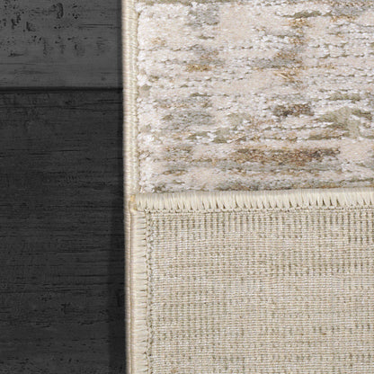 Renaissance Modern Ivory/Grey Abstract Medium Pile Rug