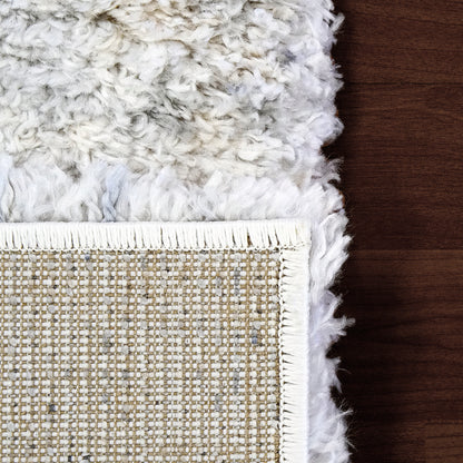 Reverie Contemporary Cream/Grey Geometric High Pile Rug