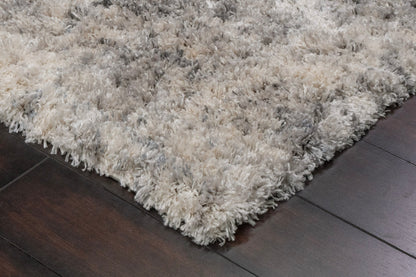 Reverie Contemporary Cream/Grey Geometric High Pile Rug