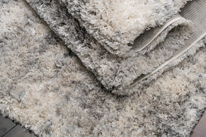 Reverie Contemporary Cream/Grey Geometric High Pile Rug