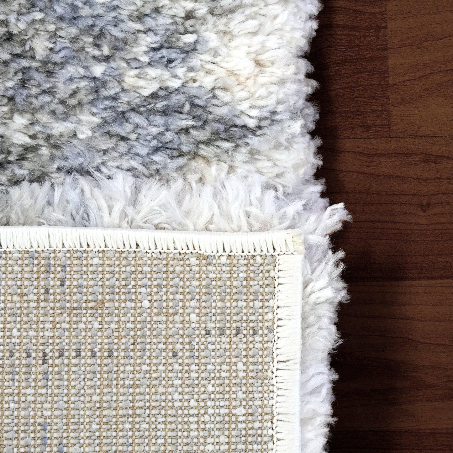 Reverie Contemporary Cream/Grey Geometric High Pile Rug