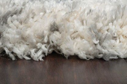 Reverie Contemporary Cream/Grey Geometric High Pile Rug