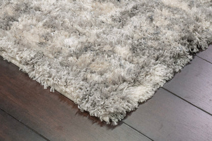 Reverie Contemporary Cream/Grey Geometric High Pile Rug