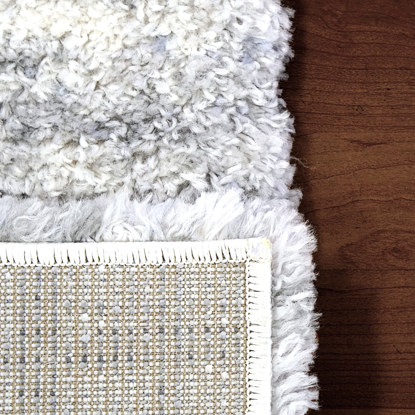 Reverie Contemporary Cream/Grey Geometric High Pile Rug