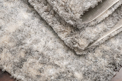 Reverie Contemporary Cream/Grey Geometric High Pile Rug