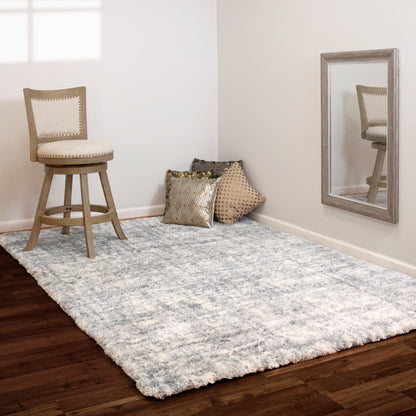 Reverie Contemporary Cream/Grey Geometric High Pile Rug