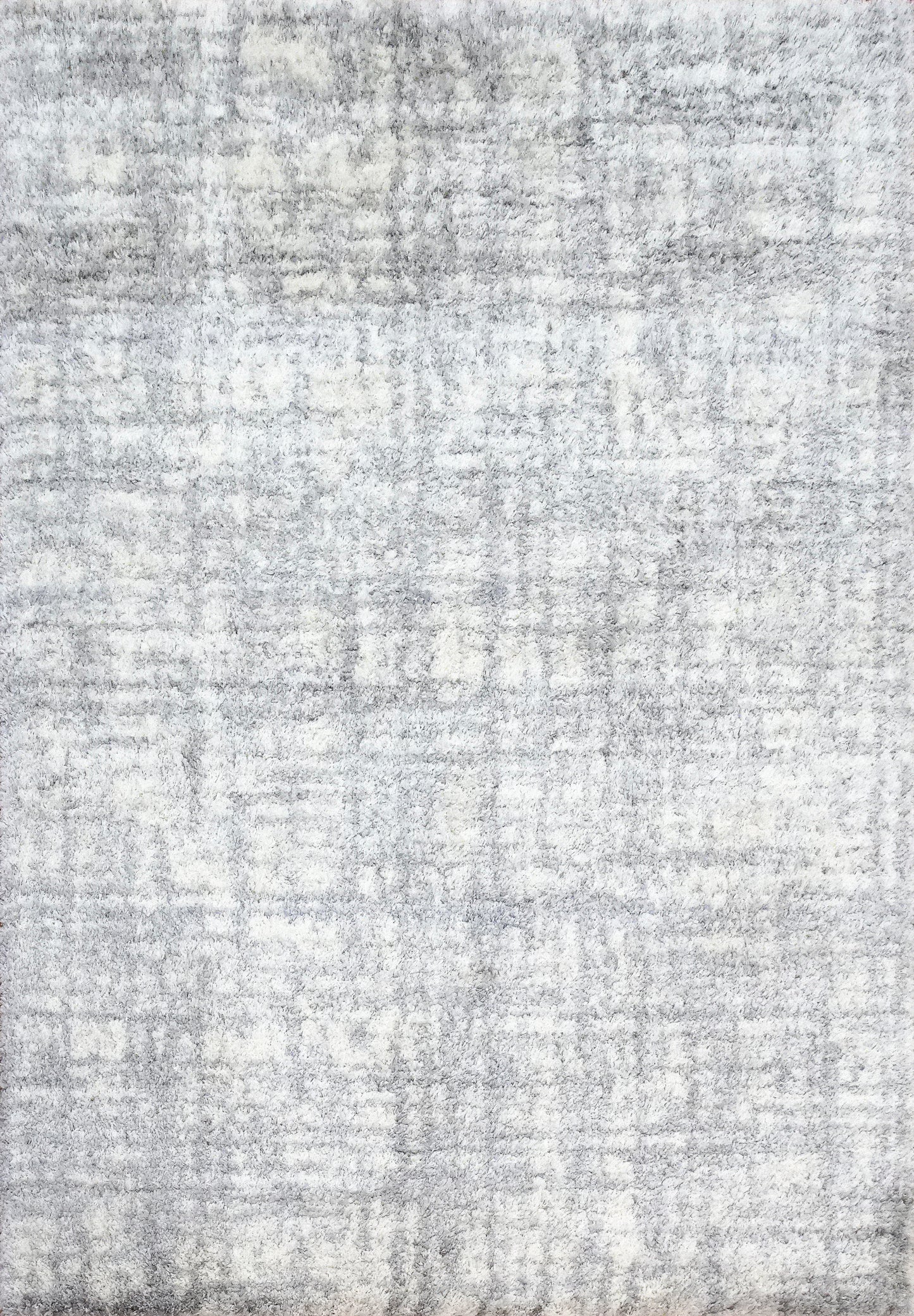 Reverie Contemporary Cream/Grey Geometric High Pile Rug