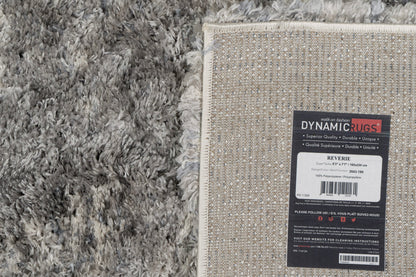 Reverie Contemporary Cream/Grey Geometric High Pile Rug