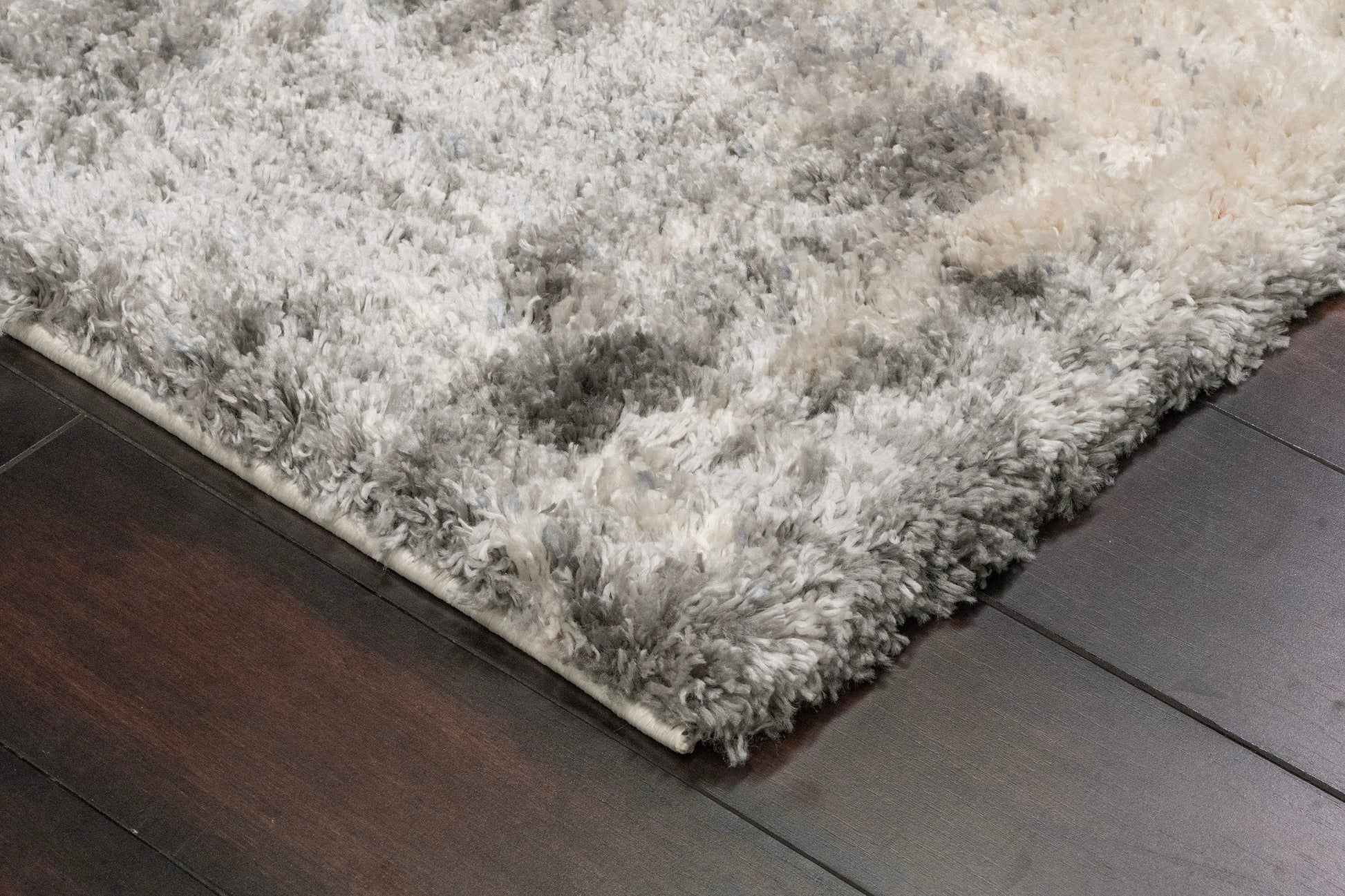 Reverie Contemporary Cream/Grey Geometric High Pile Rug
