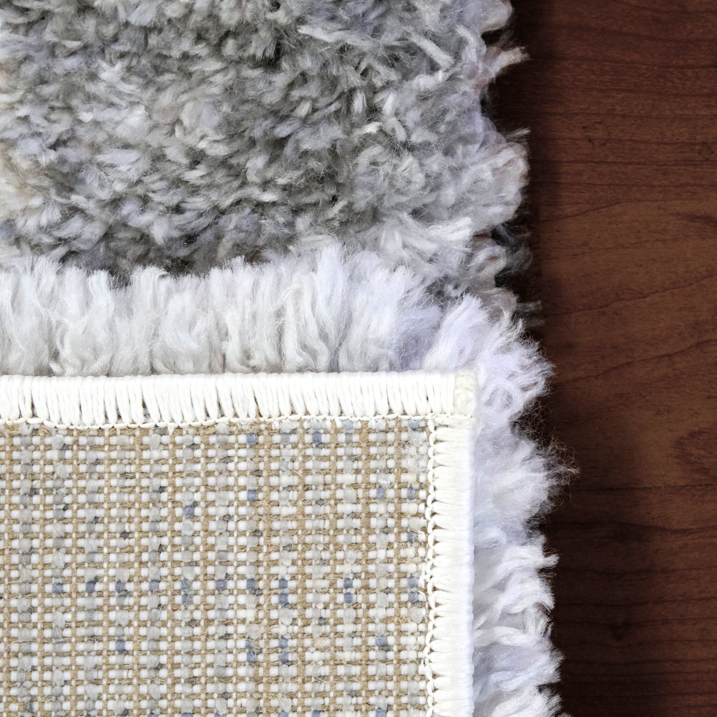 Reverie Contemporary Cream/Grey Geometric High Pile Rug