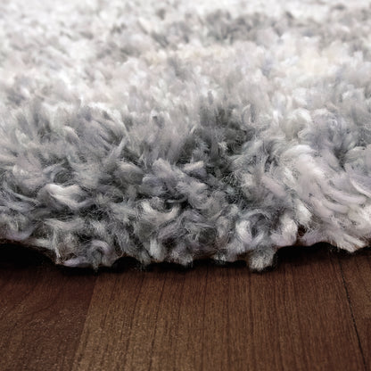 Reverie Contemporary Cream/Grey Geometric High Pile Rug