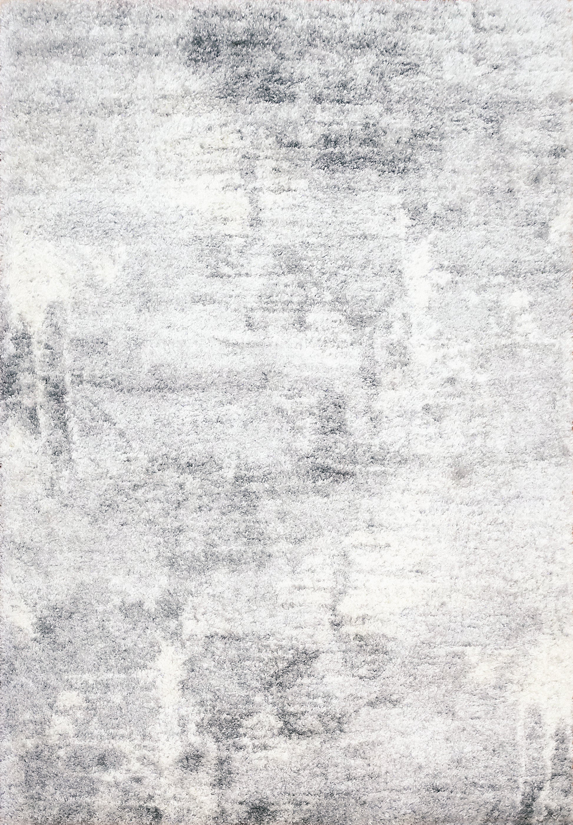 Reverie Contemporary Cream/Grey Geometric High Pile Rug