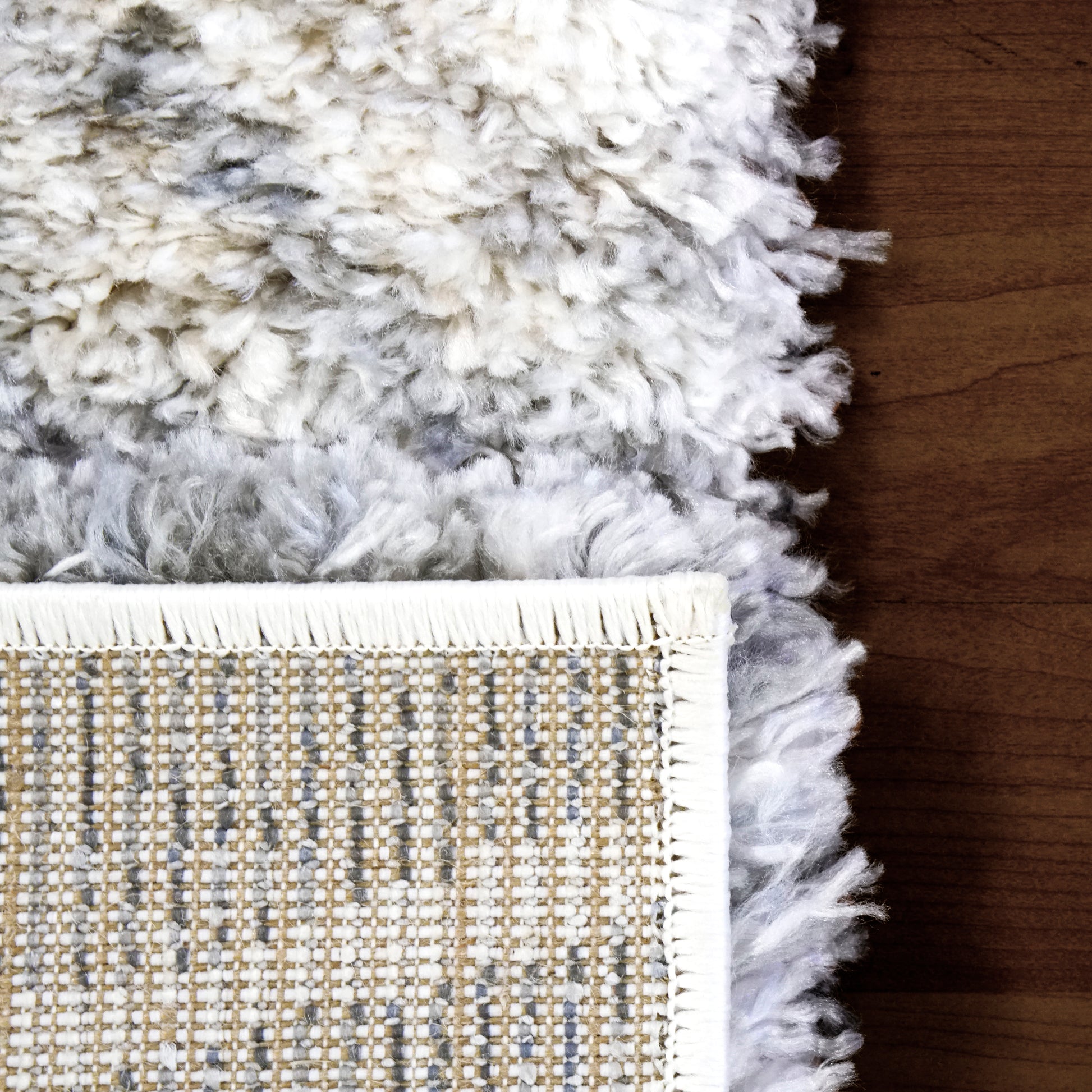Reverie Contemporary Cream/Grey Geometric High Pile Rug