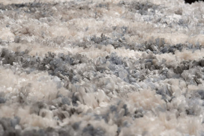 Reverie Contemporary Cream/Grey Geometric High Pile Rug