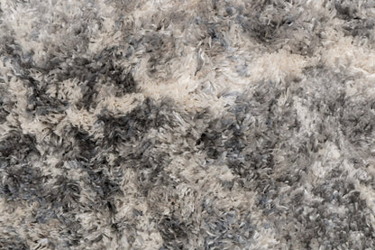 Reverie Contemporary Cream/Grey Geometric High Pile Rug