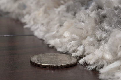 Reverie Contemporary Cream/Grey Geometric High Pile Rug