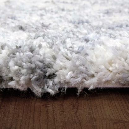 Reverie Contemporary Cream/Grey Geometric High Pile Rug