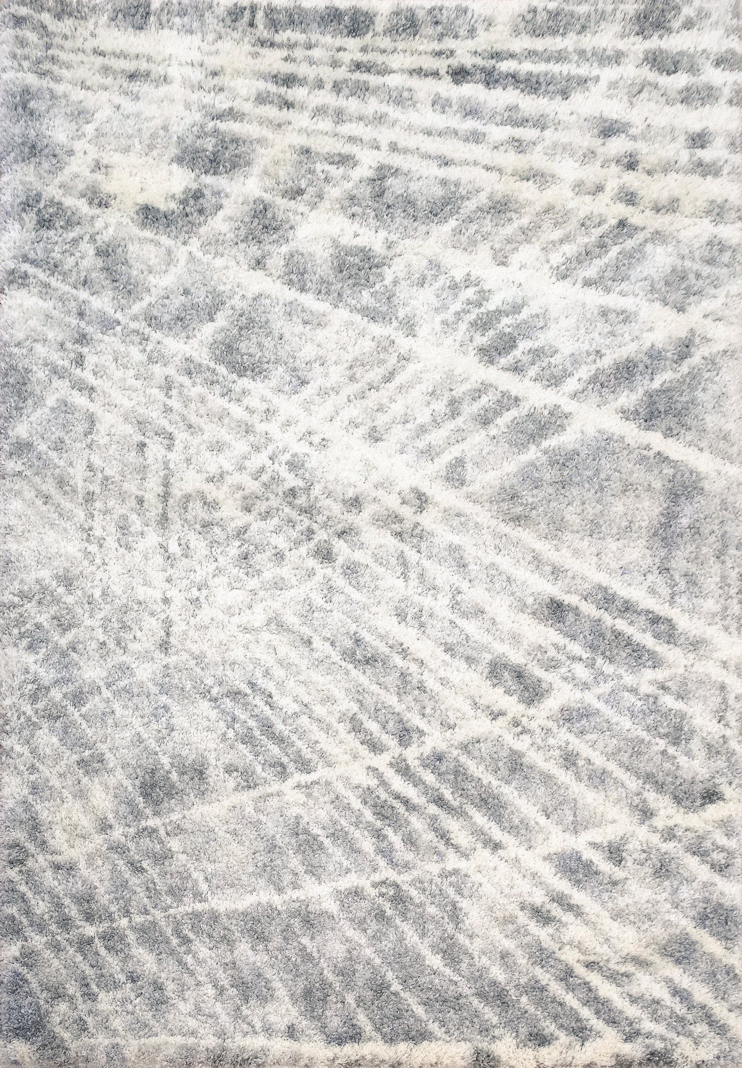 Reverie Contemporary Cream/Grey Geometric High Pile Rug