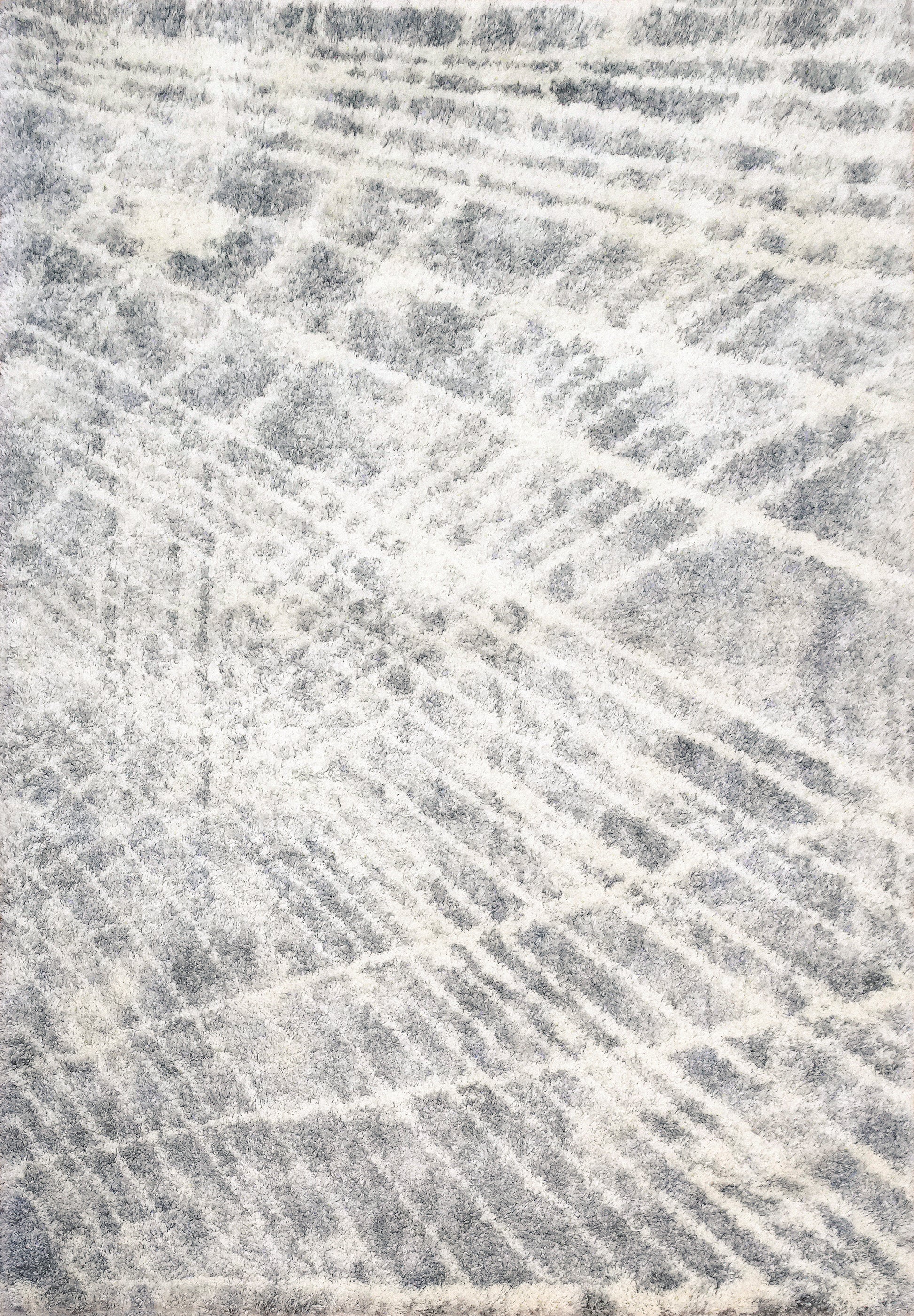Reverie Contemporary Cream/Grey Geometric High Pile Rug