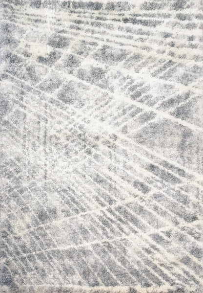 Reverie Contemporary Cream/Grey Geometric High Pile Rug