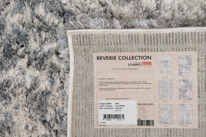 Reverie Contemporary Cream/Grey Geometric High Pile Rug