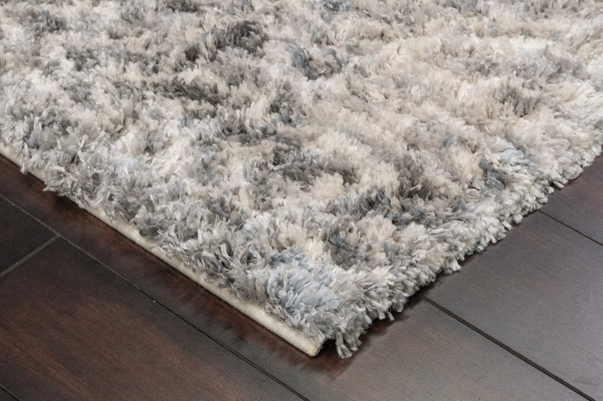 Reverie Contemporary Cream/Grey Geometric High Pile Rug