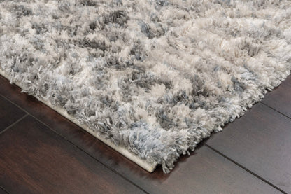 Reverie Contemporary Cream/Grey Geometric High Pile Rug