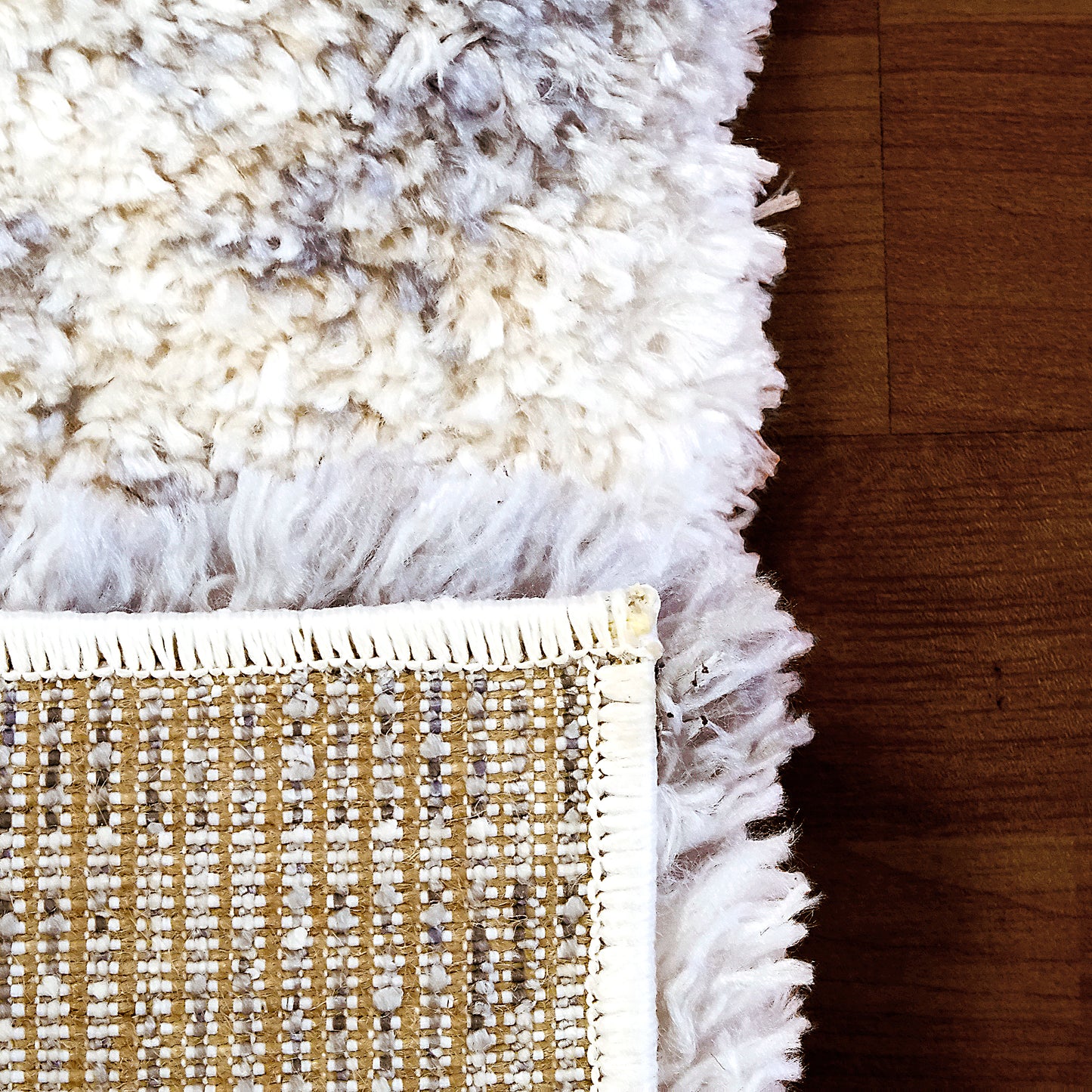 Reverie Contemporary Cream/Grey Geometric High Pile Rug