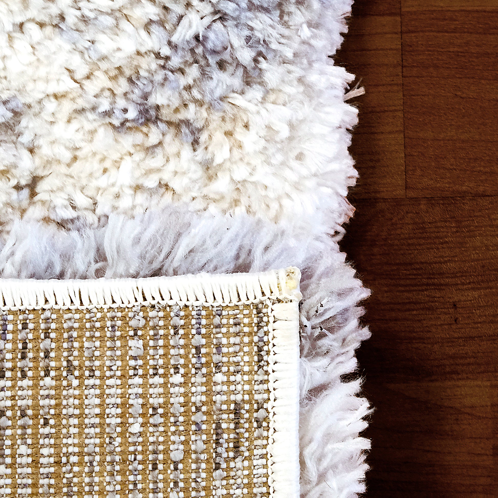 Reverie Contemporary Cream/Grey Geometric High Pile Rug