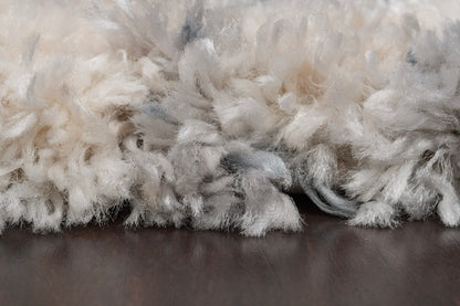 Reverie Contemporary Cream/Grey Geometric High Pile Rug