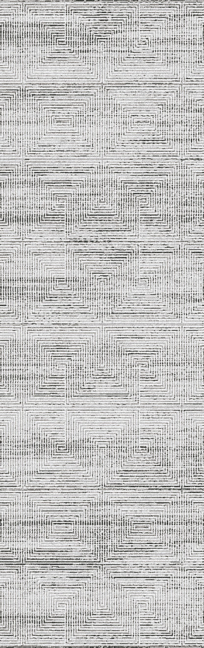 Rori Modern Grey Geometric Medium Pile Rug