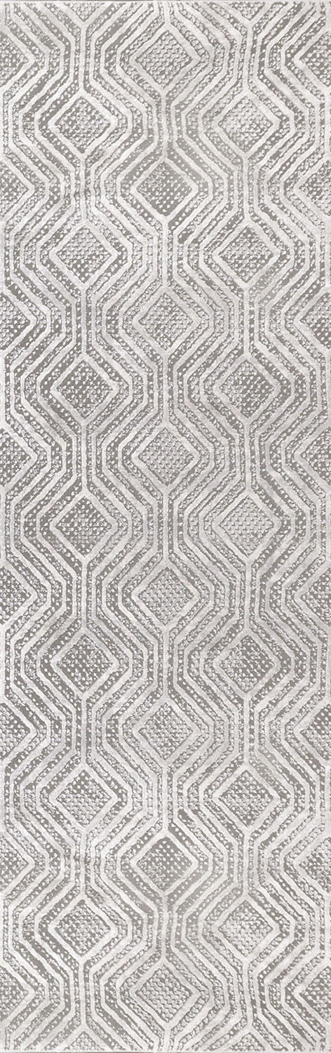 Rori Modern Grey Geometric Medium Pile Rug