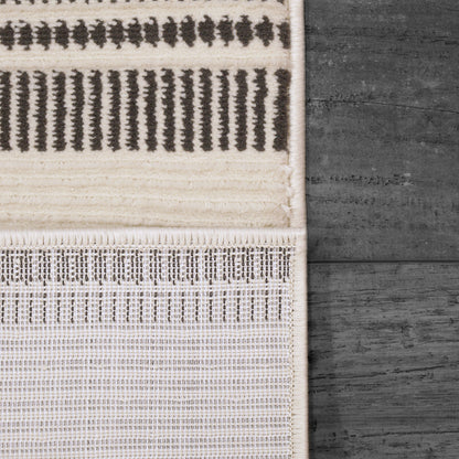 Rori Modern Ivory/Charcoal Geometric Medium Pile Rug