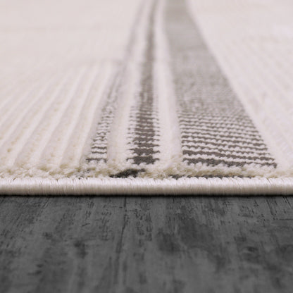 Rori Modern Ivory/Charcoal Geometric Medium Pile Rug