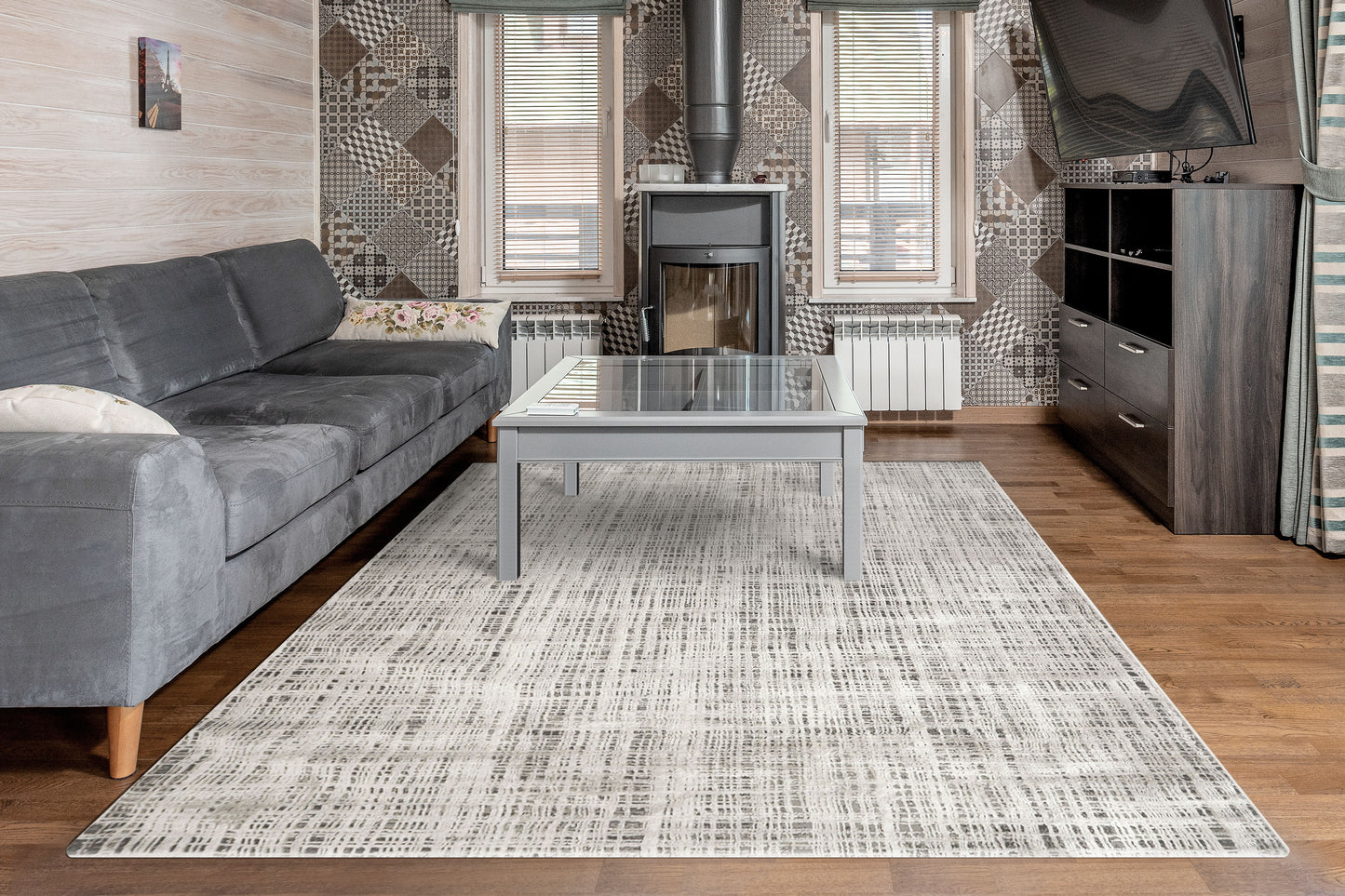 Rori Modern Grey/Charcoal Abstract Medium Pile Rug