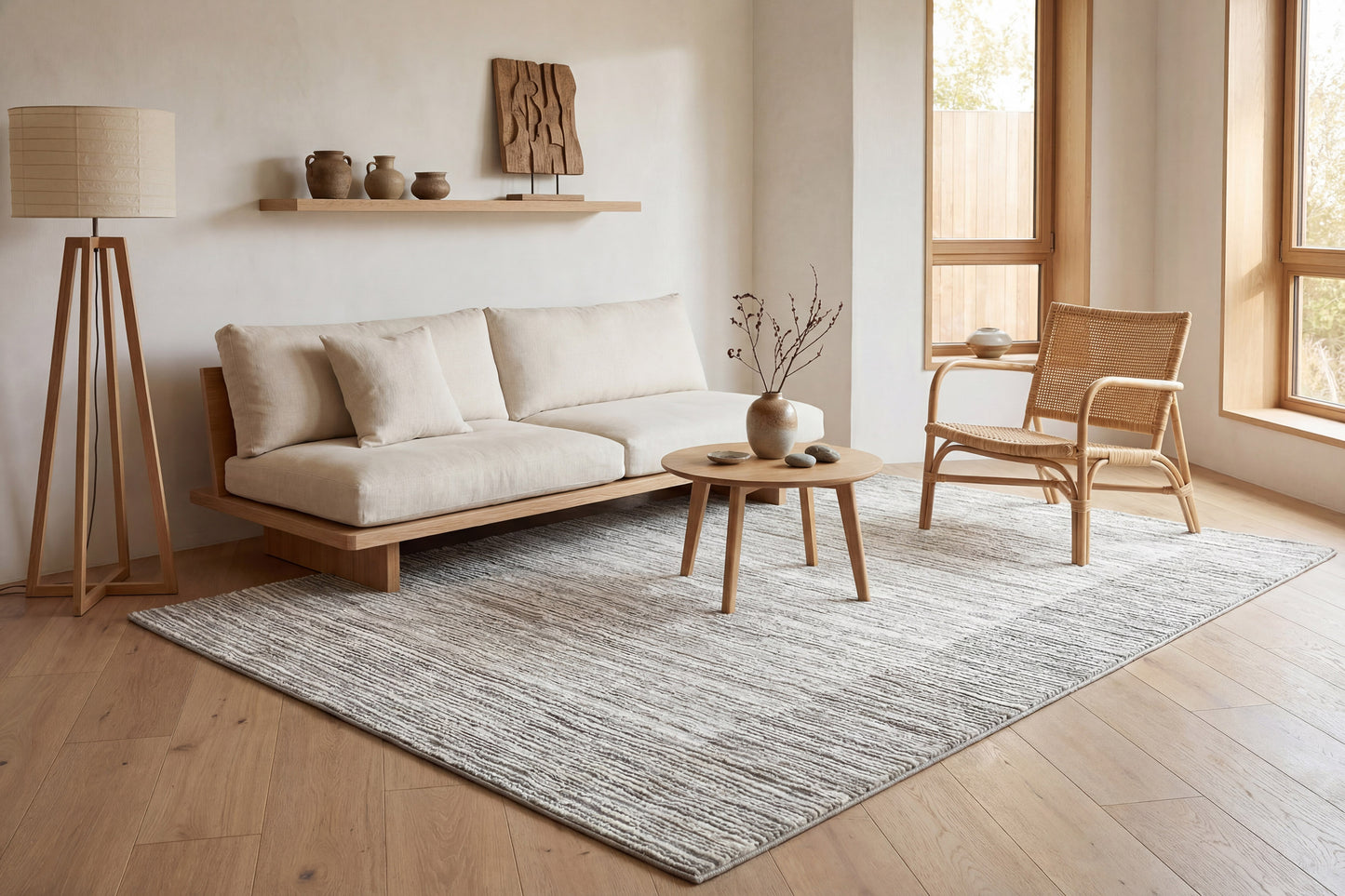 Rori Modern Grey/Charcoal Bordered Medium Pile Rug