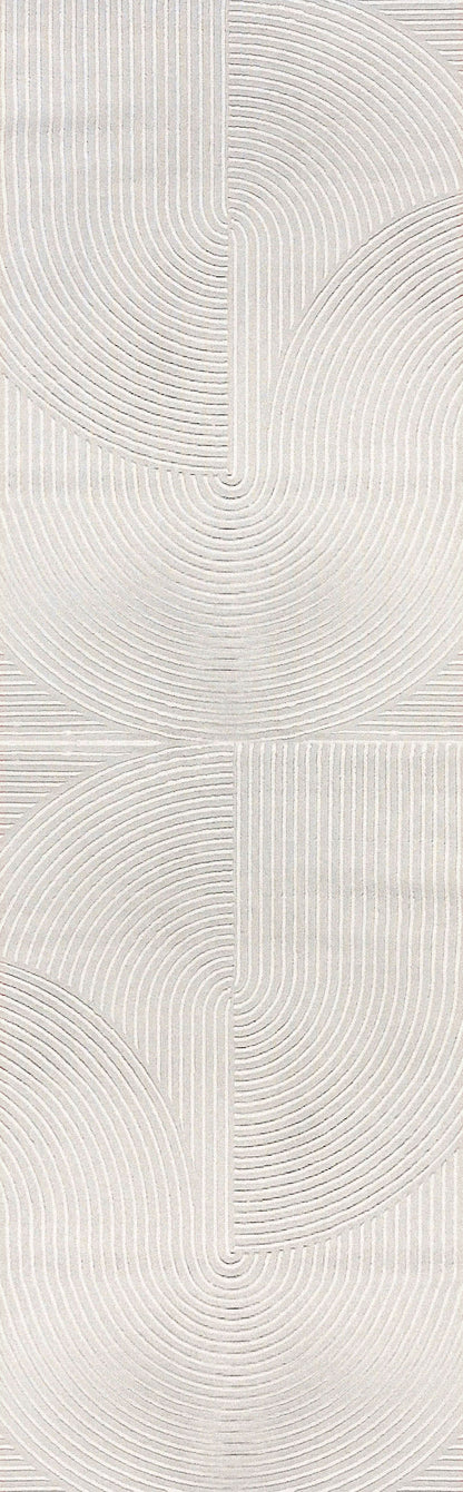 Rori Modern Ivory/Grey Geometric Medium Pile Rug
