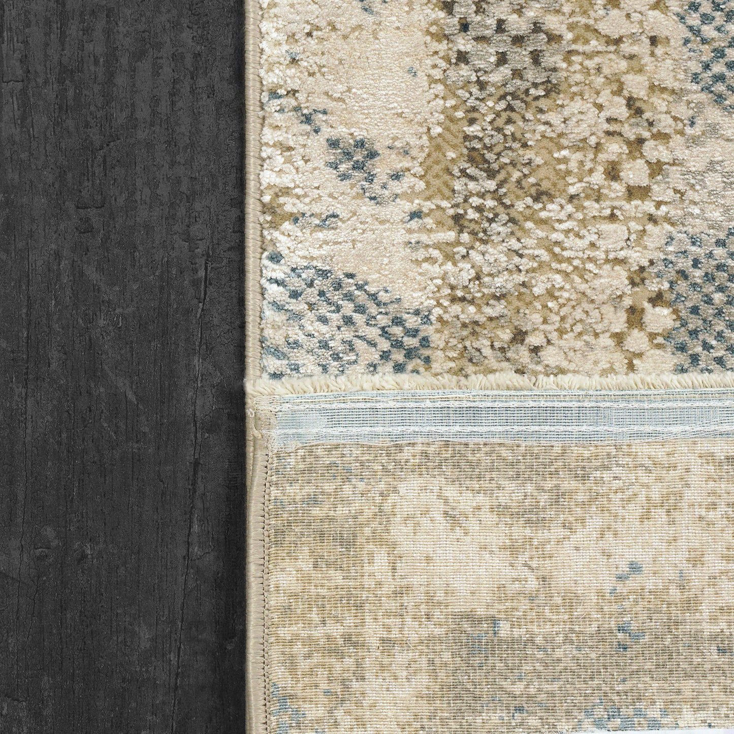 Ruby Modern Ivory/Blue Abstract Medium Pile Rug