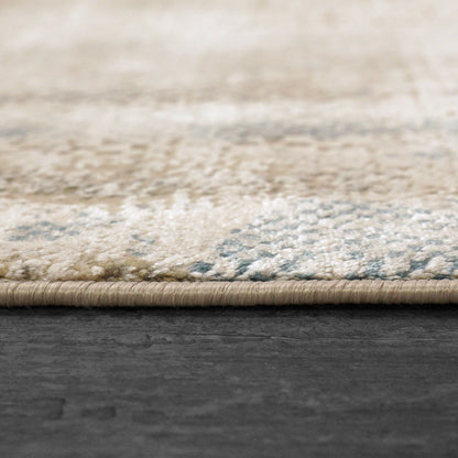 Ruby Modern Ivory/Blue Abstract Medium Pile Rug